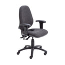 TC Calypso Ergo 2 Lever Office Chair with lumbar pump, front view showing adjustable armrests and ergonomic design.