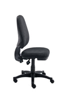 Side view of TC Versi 2 Lever Operator Chair showing adjustable armrests and ergonomic design.