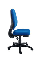 Side view of TC Versi 2 Lever Operator Chair showcasing adjustable armrests and ergonomic design.