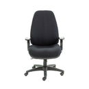 Black Panther Executive Fabric Office Chair by TC, front view showing padded armrests and ergonomic design.