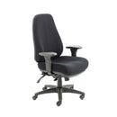 Black Panther Executive Fabric Office Chair by TC, front view showing ergonomic design and padded armrests.