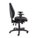 Side view of the TC Call Centre Chair in black, featuring ergonomic design and adjustable armrests for comfortable seating.
