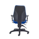 Back view of the TC Call Centre Chair showing black ergonomic design and adjustable headrest for comfortable seating.
