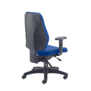 TC Call Centre Chair in black with adjustable backrest and armrests, featuring ergonomic design and modern office style.