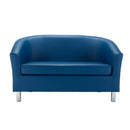 Modern TUb PU sofa with metal feet from TC, shown from the front view, featuring a sleek design and comfortable seating.