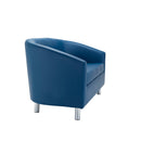 Side view of TC Tub PU sofa with metal feet, featuring a modern design and plush upholstery for stylish comfort.