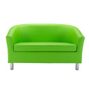 Front view of TC Tub PU sofa with metal feet, featuring a modern design and plush upholstery for comfortable seating.