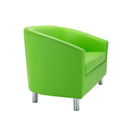 Side view of TC Tub PU sofa with metal feet, showcasing its modern design and comfortable leather upholstery.