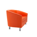Side view of TC Tub PU Sofa with metal feet, showcasing its modern design and comfortable upholstered seating.