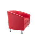 Side view of TC Tub PU sofa with metal feet, showcasing its modern design and comfortable upholstered seating.