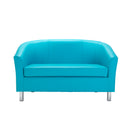 Front view of TC Tub PU sofa with metal feet, featuring a modern design and plush upholstery for comfortable seating.