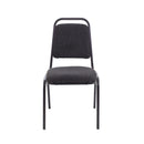 TC banqueting chair with a padded beige seat and backrest, featuring a sturdy metal frame and elegant design.