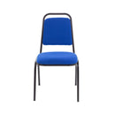 Red TC banqueting chair with padded seat and metal frame, shown from the front angle.