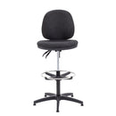 Front view of TC Concept mid-back operator chair with adjustable draughtsman kit, ergonomic design and adjustable features.