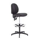Front view of TC Concept mid-back operator chair with adjustable draughtsman kit, featuring ergonomic design and adjustable height.