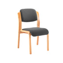 Front view of the TC Renoir Chair featuring a sleek design with a cushioned seat and stylish wooden legs.