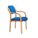 TC Renoir armchair with wooden legs, side view showing plush upholstery and armrests in a modern living room setting.