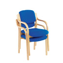Stacked TC Renoir armchair with wooden legs and upholstered seat in a modern design.