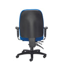 TC Vista high back office chair with ergonomic design and padded headrest, shown from the back in black fabric.