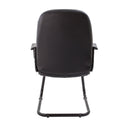 TC Canasta Visitor Chair with black upholstered back and seat, featuring a sleek modern design and sturdy metal legs.