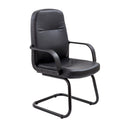 TC Canasta Visitor Chair with wooden frame and fabric upholstery, shown from the front angle.