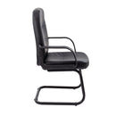TC Canasta Visitor Chair viewed from the side, featuring a modern design with a cushioned seat and sleek metal legs.