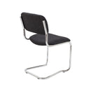 Back view of TC Classic Meeting Chair with cantilever frame, black upholstery, and modern ergonomic design.