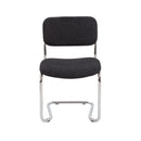 TC Classic Meeting Chair with cantilever frame, front view showing black upholstery and sleek metal legs.