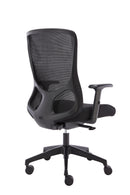 Black Daytona Mesh Office Chair by TC, showing the back view with adjustable headrest and ergonomic mesh design.