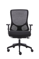 Black Daytona Mesh Office Chair by TC, front view showing ergonomic design and breathable mesh upholstery.