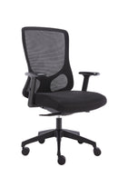 Black Daytona Mesh Office Chair by TC with a supportive backrest and sleek design, shown from the front.