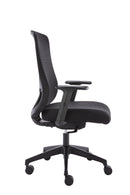 Black Daytona Mesh Office Chair by TC, side view showing ergonomic design and breathable mesh back for comfortable seating.