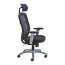 Side view of the TC Fonz Chair in black with a sleek modern design and cushioned seat and backrest.