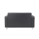 TC Iceberg Leather Faced Sofa shown from an angle, featuring sleek design and leather upholstery for modern living spaces.