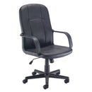 Black Jack 2 Executive Office Chair by TC with adjustable armrests and cushioned seat, shown from front angle.