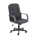 Front view of the TC Jack 2 Fabric Executive Office Chair with adjustable armrests and cushioned back support.