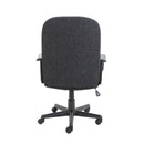 Back view of TC Jack 2 Fabric Executive Office Chair with cushioned headrest and adjustable armrests, in a modern office setting.
