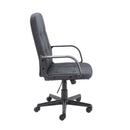 Side view of TC Jack 2 Fabric Executive Office Chair with black fabric upholstery and adjustable height features.