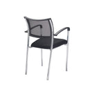 TC Jupiter Mesh Armchair with black mesh upholstery and sleek metal legs, viewed from the back.