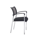 Side view of TC Jupiter Mesh Armchair with a modern design and metal frame, showcasing its comfortable mesh seat and backrest.