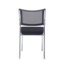 TC Jupiter Mesh Side Chair with black mesh backrest and sleek metal frame, shown from the rear view.
