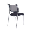 TC Jupiter Mesh Side Chair with black mesh back and metal legs, shown from the back in this modern office seating image.