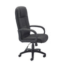 Side view of the TC Keno Office Chair with black mesh back and adjustable armrests, designed for ergonomic comfort.