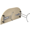 Maple folding D-end table by TC with sturdy metal frame and compact design, ideal for versatile use and easy storage.