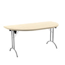 Maple folding D-end table by TC with sturdy frame and smooth surface, ideal for versatile use and easy storage.