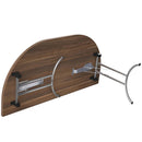 Foldable D-end table in walnut wood by TC, featuring a sturdy design and sleek finish, ideal for versatile use.
