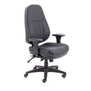 TC Panther Executive Leather Office Chair front view, showcasing black leather upholstery and ergonomic design for professional offices.