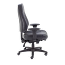 Side view of TC Panther Executive Leather Office Chair showing black leather upholstery and sleek armrests.