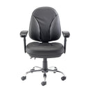 Front view of TC Puma office chair with adjustable armrests and ergonomic design for comfortable seating.