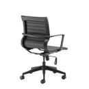 Black Sosa Executive Chair by TC, shown from an angled view, featuring a high-back design with plush cushioning and adjustable armrests.